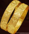 BR1001-2.8 Size Set of 2 One Gram Gold Broad Bangle Set for Women BR1001-2.8 Size Set of 2 One Gram Gold Broad Bangle Set for Women