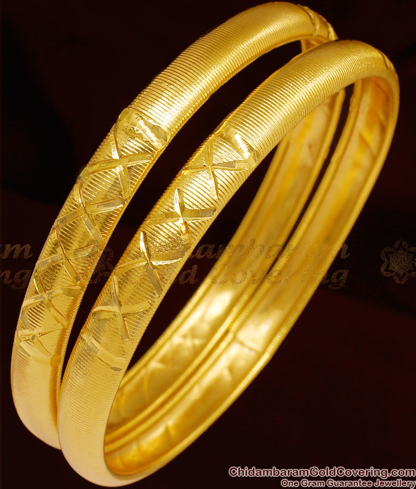 BR1007-2.4 Size Gold Inspired Thin Bangle For Daily Use