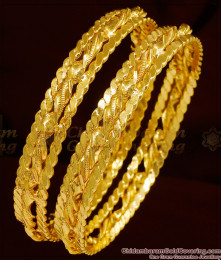 BR1008-2.4 Size Thin Gold Inspired Daily Use Traditional Bangles