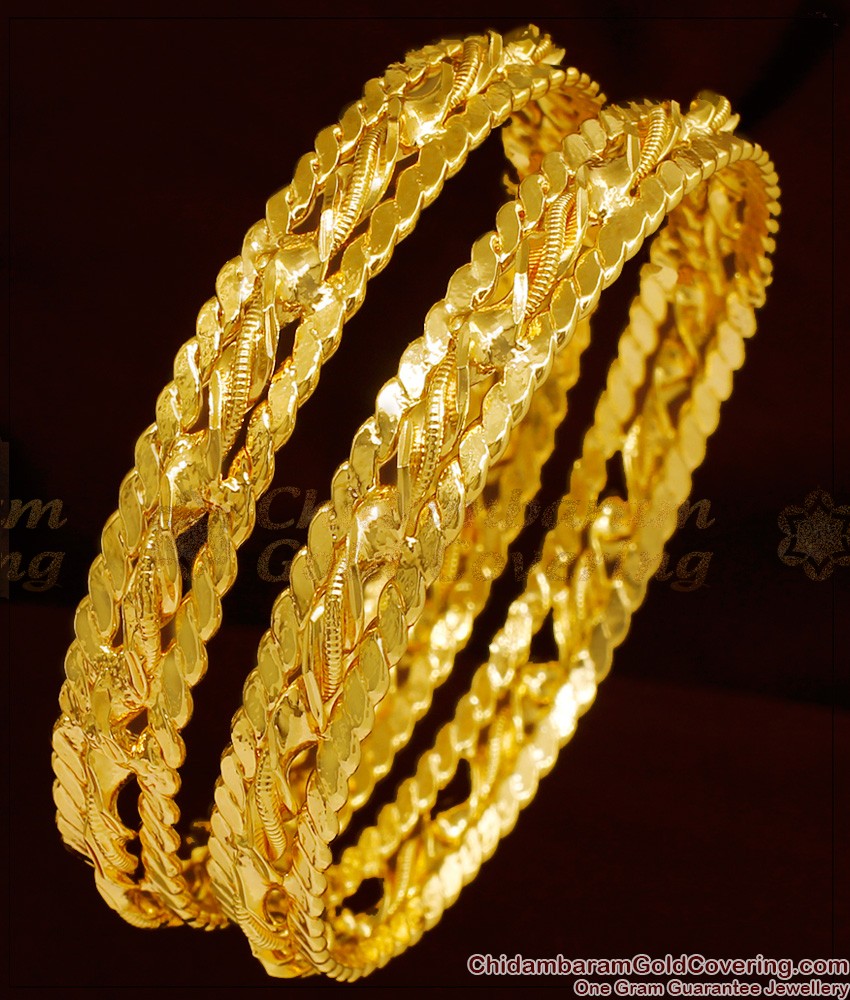 BR1008-2.6 Size Thin Gold Inspired Daily Use Traditional Bangles