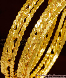 BR1008-2.4 Size Thin Gold Inspired Daily Use Traditional Bangles