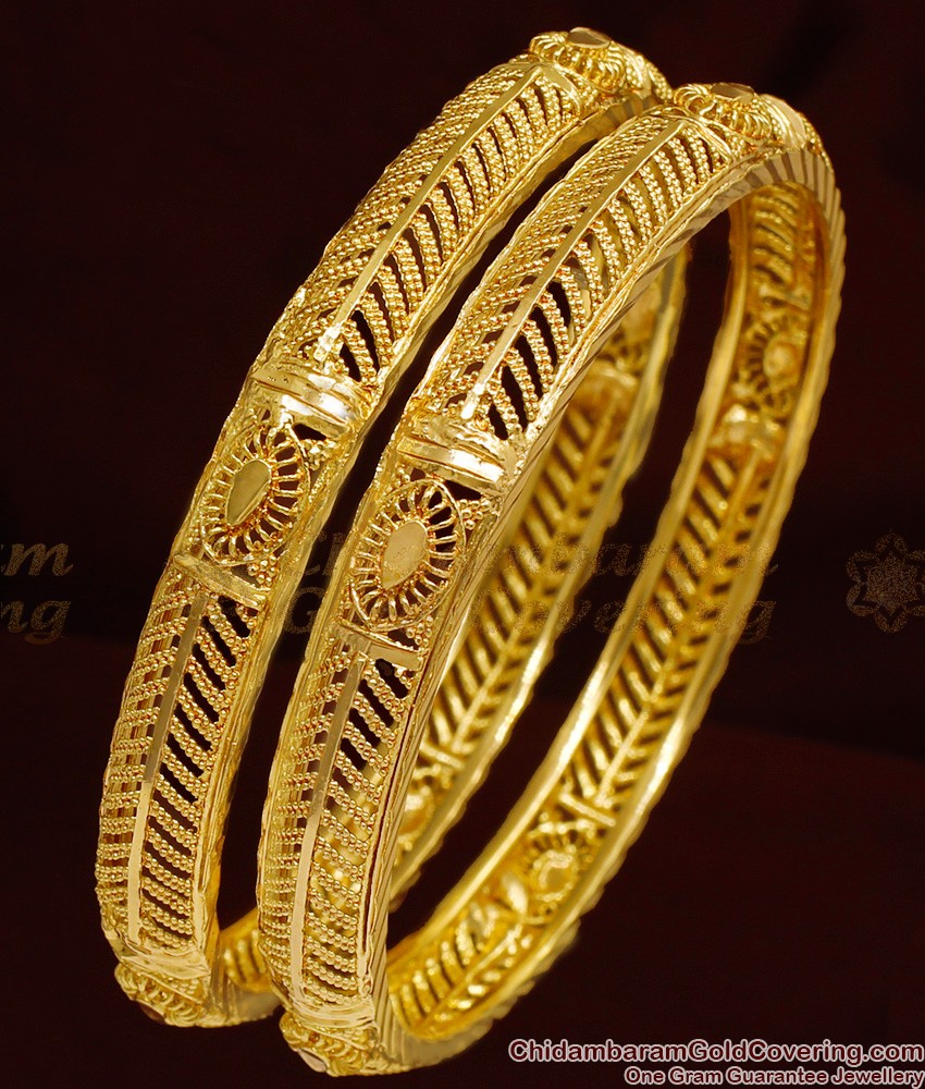 BR1015-2.4 Size Unique Kerala Pattern Gold Tone Imitation Bangles Buy Online