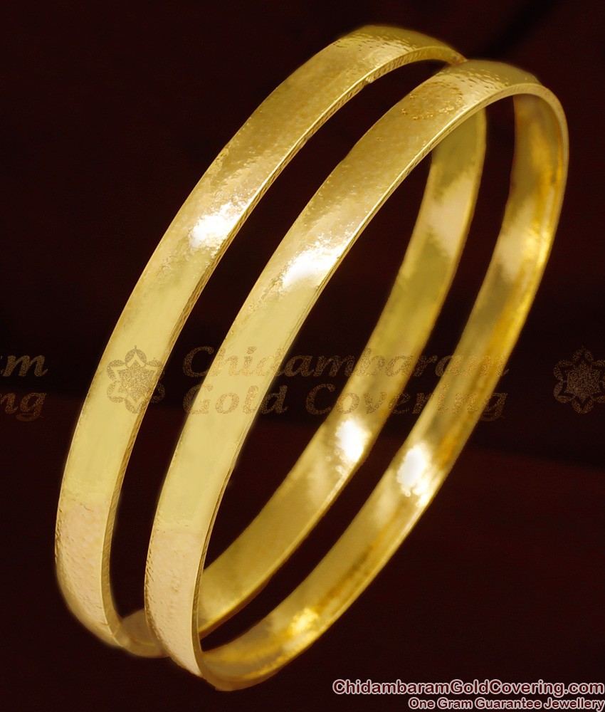 BR1016-2.8 Size Plain kappu Design Gold Bangles For Daily Use