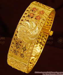 BR1022-2.6 Size Broad Flower Design Enamel Screw Type Kada Bangles