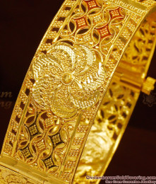 BR1022-2.6 Size Broad Flower Design Enamel Screw Type Kada Bangles
