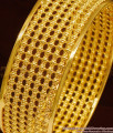 BR1023-2.4 Size Plain Broad Gold Flower Pattern Bridal Bangles Set 