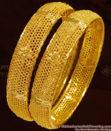 BR1025-2.4 Size Net Type Broad Flower Design Bangles For Women