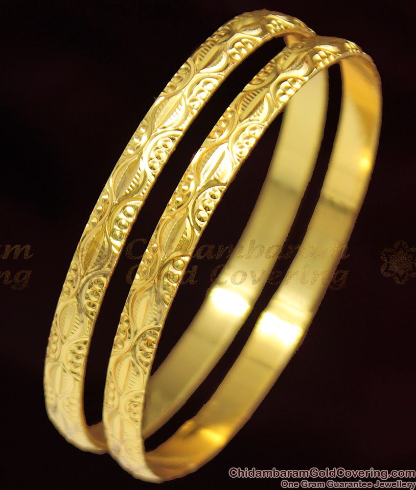 BR1048-2.8 Simple Plain Gold Bangle Designs For Daily Use Buy Online 