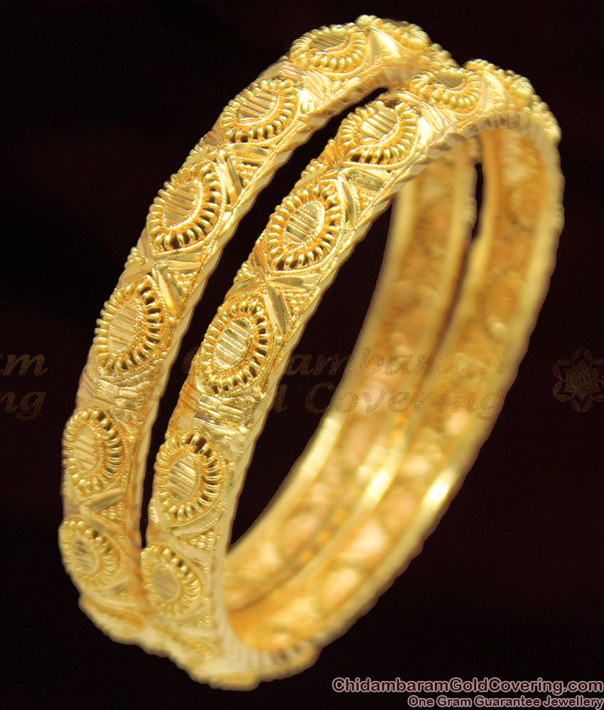 BR1052-2.4 Gold Finish South Indian Design Bridal Set Bangle Collections