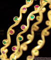 BR1055-2.4 Thin Ruby Emerald Stone Nelli Gold Bangle Diwali Collection