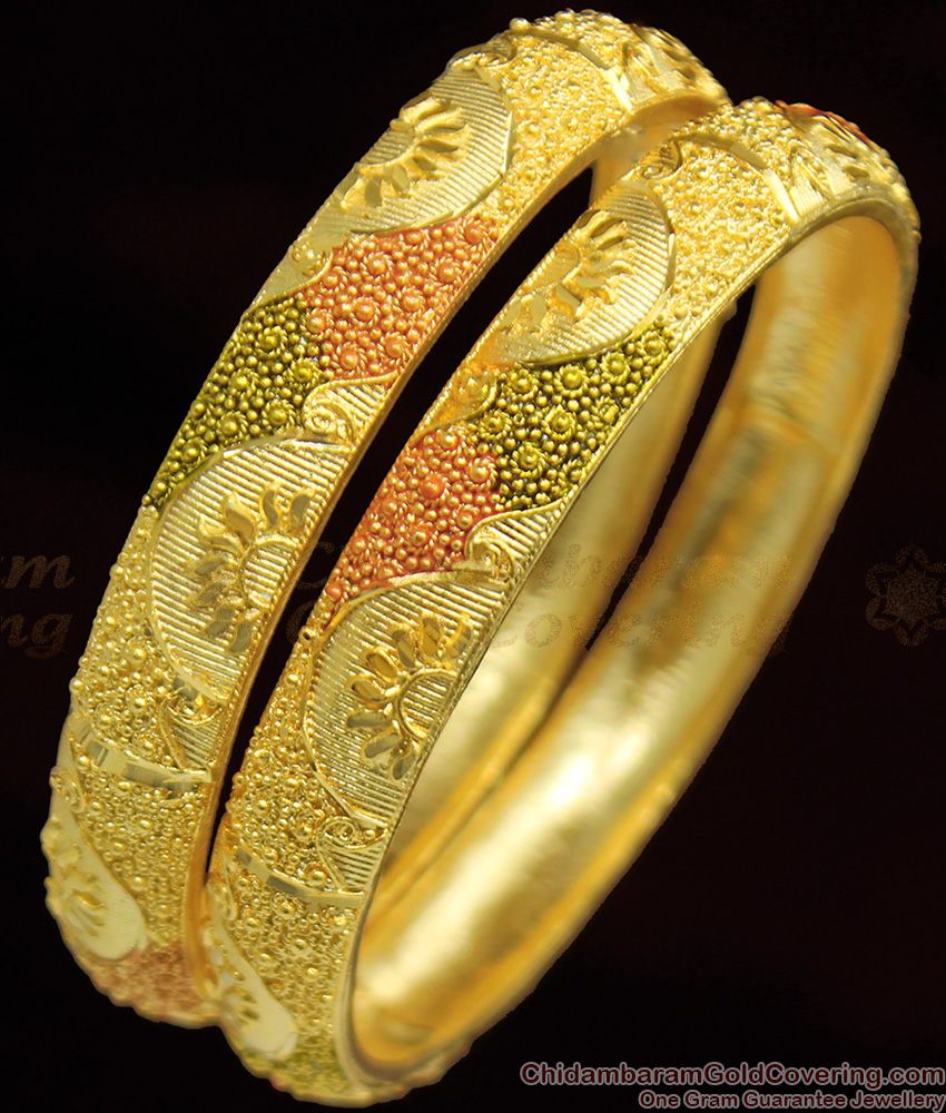 BR1060-2.8 Premium Forming Enamel Pattern Gold Plated Bangles Diwali Offer
