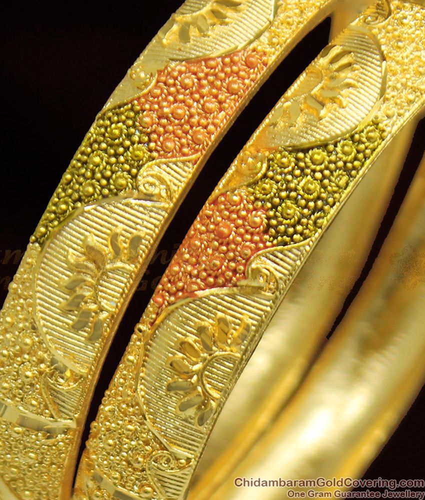 BR1060-2.8 Premium Forming Enamel Pattern Gold Plated Bangles Diwali Offer