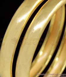 BR1065-2.4 Thick Kappu Model Plain Gold Plated Bangles Daily Use