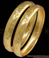 BR1066-2.4 Trendy Kappu Design Simple Gold Bangles For Daily Wear