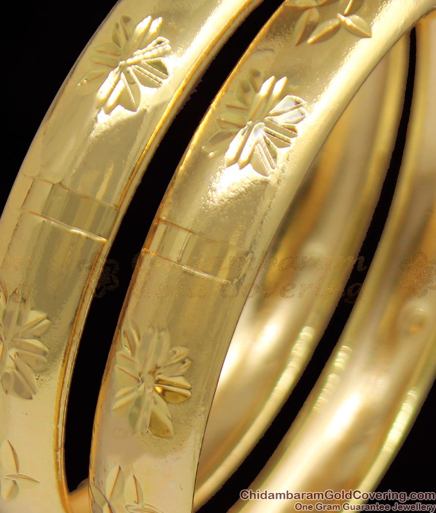 BR1066-2.6 Trendy Kappu Design Simple Gold Bangles For Daily Wear BR1066-2.6 Trendy Kappu Design Simple Gold Bangles For Daily Wear