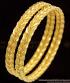 BR1068-2.12 Heavy Solid Flower Design Gold Bangles Set Of Two Buy Online BR1068-2.12 Heavy Solid Flower Design Gold Bangles Set Of Two Buy Online