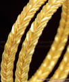 BR1068-2.4 Heavy Solid Flower Design Gold Bangles Set Of Two Buy Online