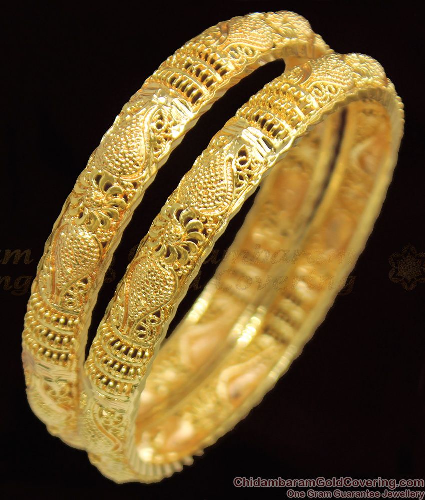 BR1071-2.4 Traditional Chidambaram Gold Plated Bangles Collection Daily Use