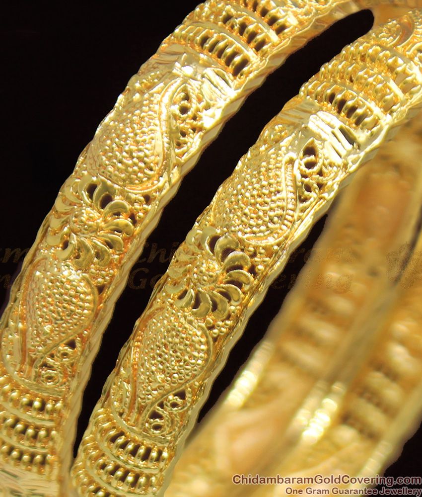 BR1071-2.8 Traditional Chidambaram Gold Plated Bangles Collection Daily Use