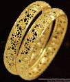 BR1077-2.4 Beautiful Flower Filled Gold Pattern Attractive Bangles For Regular Use