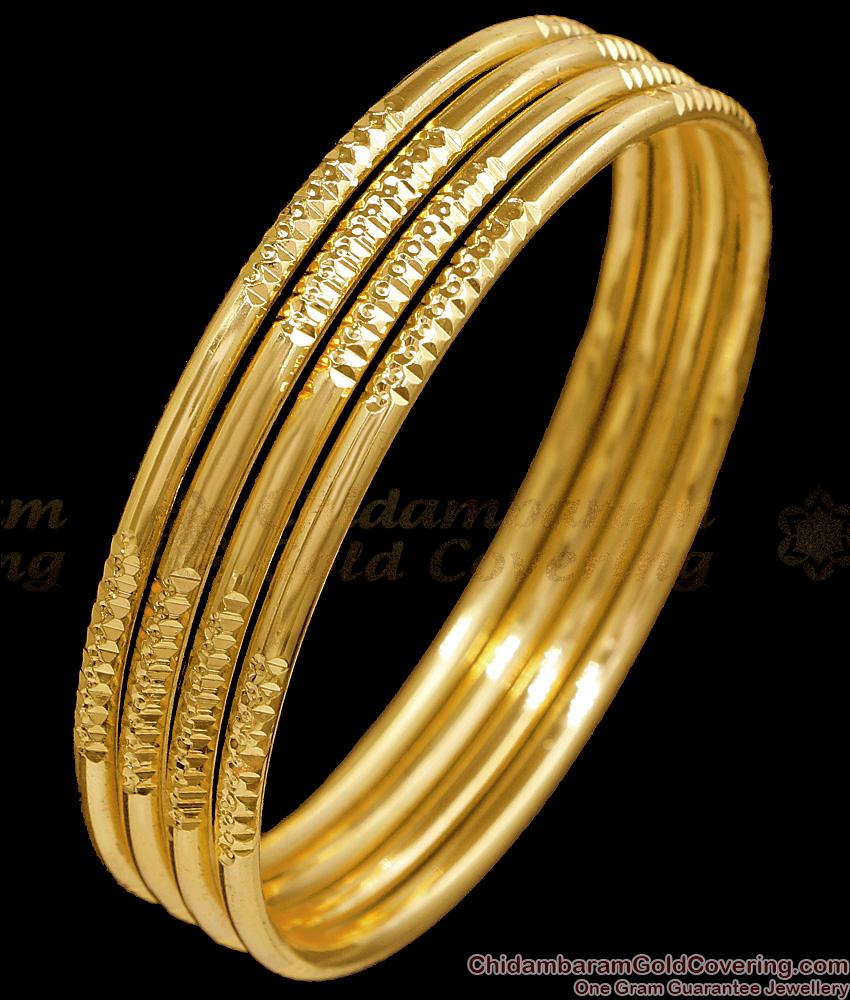 BR1082-2.4 Size Set Of Four One Gram Gold Bangle Set For Daily Use