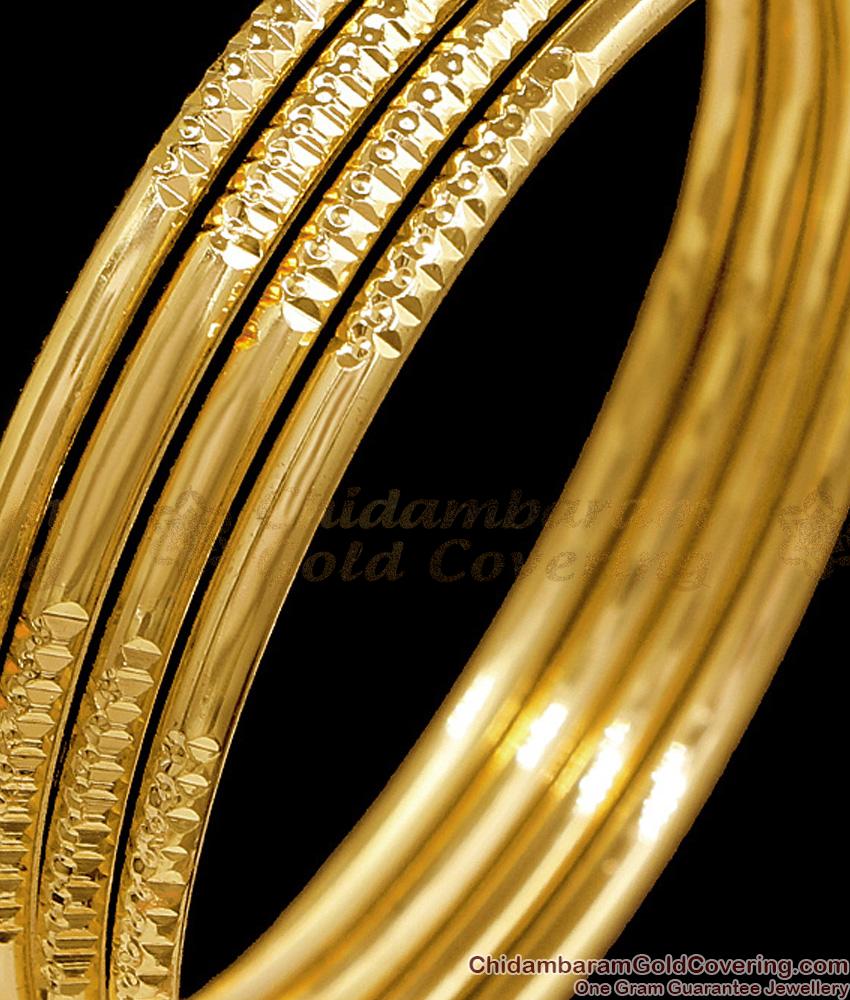 BR1082-2.4 Size Set Of Four One Gram Gold Bangle Set For Daily Use