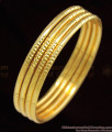 BR1082-2.6 Heavy Weight Simple Traditional Set Of Four Gold Finish Bangles Collection