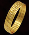 BR1089-2.10 Simple Design Set Of Six Gold Plated Bangles Daily Wear Jewellery