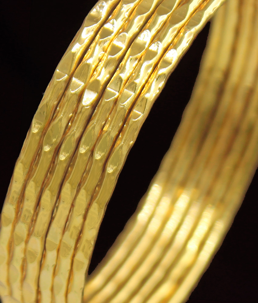 BR1089-2.10 Simple Design Set Of Six Gold Plated Bangles Daily Wear Jewellery BR1089-2.10 Simple Design Set Of Six Gold Plated Bangles Daily Wear Jewellery