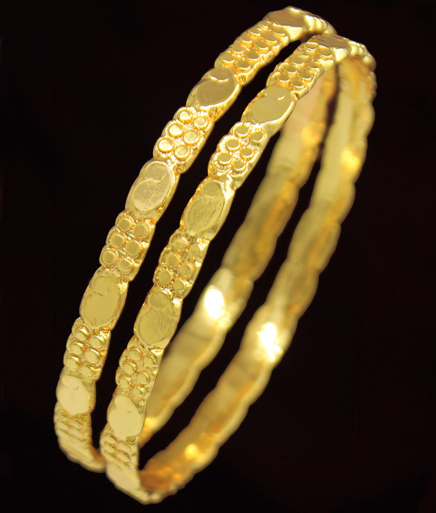 BR1090-2.8 Gold Mango Design Thin South Indian Bangles Collection Daily Use