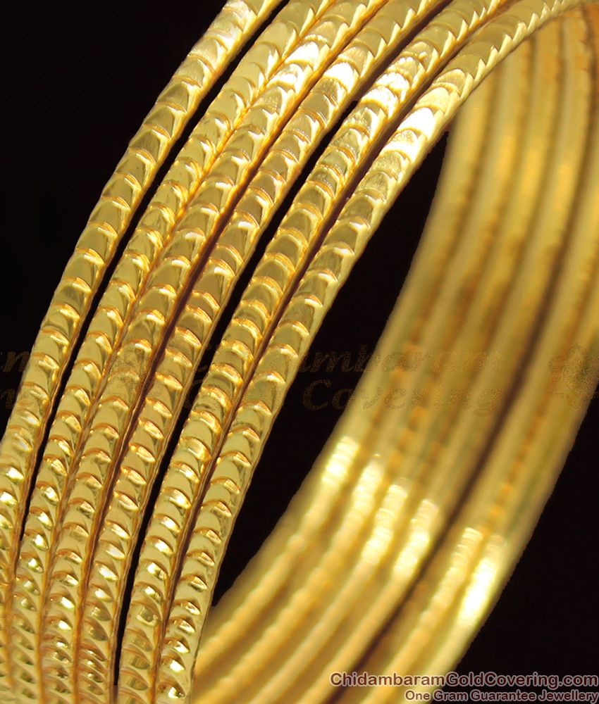BR1092-2.10 Simple Set Of Six Gold Inspired Traditional Design Bangles Daily Use BR1092-2.10 Simple Set Of Six Gold Inspired Traditional Design Bangles Daily Use