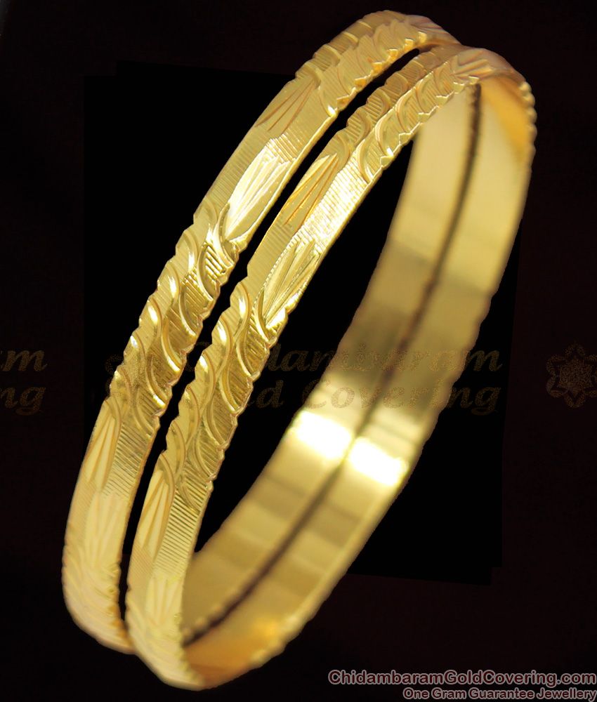 BR1093-2.6 Real Gold Finish Regular Use Bangles Handmade Design