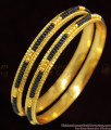 BR1094-2.8 Karugamani Black Beads Design Gold Bangles For Married Womens