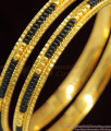 BR1094-2.10 Karugamani Black Beads Design Gold Bangles For Married Womens