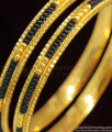 BR1094-2.6 Karugamani Black Beads Design Gold Bangles For Married Womens