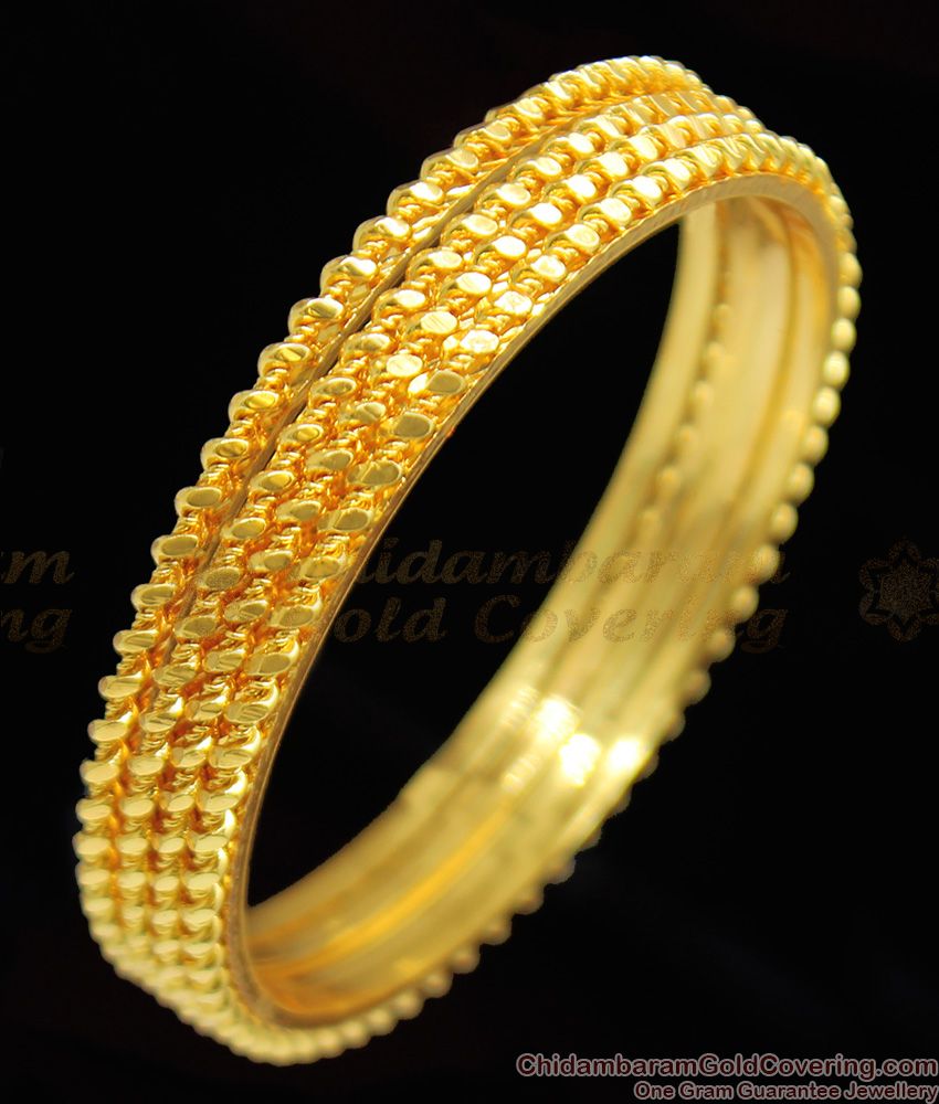 BR1095-2.6 Fancy Thin Neli Curvy Gold Bangles For Ladies Special Discount