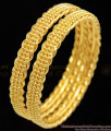BR1103-2.4 Solid Flower Model Inspiring Gold Bangles Party Wear Collection