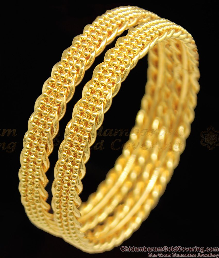 BR1103-2.6 Solid Flower Model Inspiring Gold Bangles Party Wear Collection BR1103-2.6 Solid Flower Model Inspiring Gold Bangles Party Wear Collection