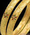BR1105-2.8 Meenakari Enamel Leaf Pattern Kerala Self Design Bangles Collection