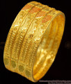 BR1107-2.4 Grand Bridal Design Forming Enamel Pattern Gold Bangles Collection
