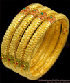 BR1109-2.4 Traditional Flower Model Gold Forming Enamel Bangles Set Of Four