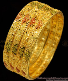 BR1110-2.10 Real Gold Forming Enamel Bridal Bangles For Marriage