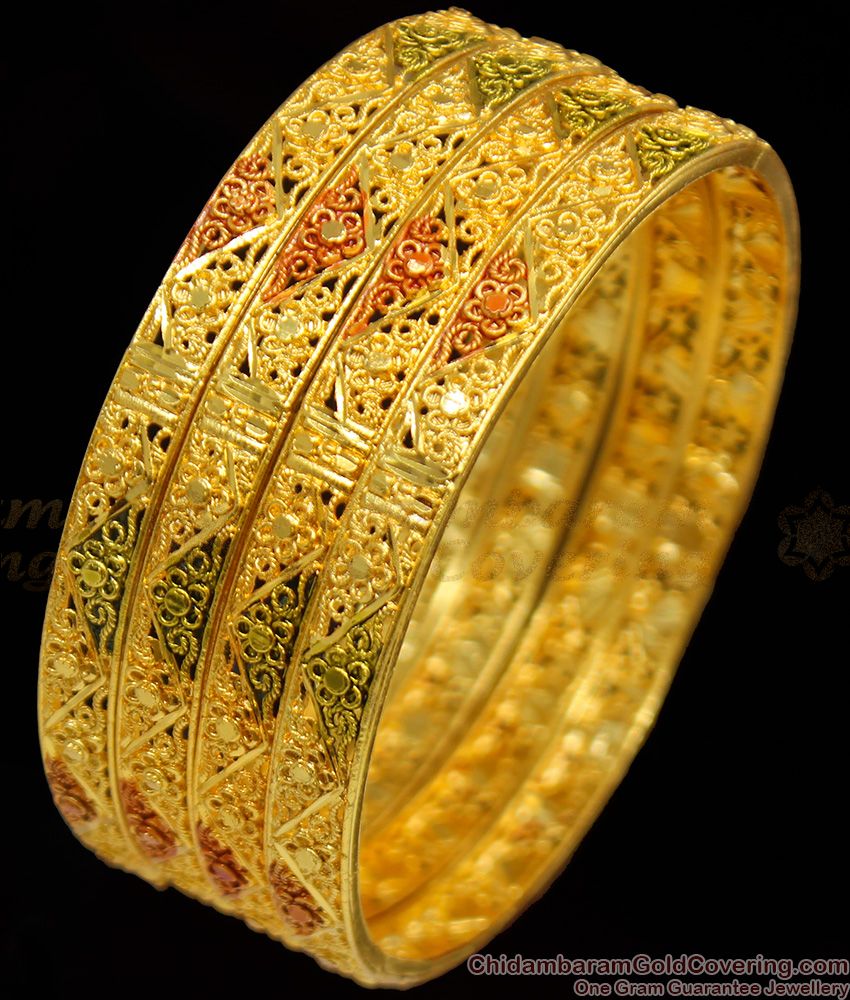 BR1110-2.4 Real Gold Forming Enamel Bridal Bangles For Marriage