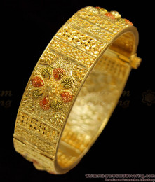 BR1112-2.8 Attractive Flower Model Gold Inspired Forming Enamel Bangle