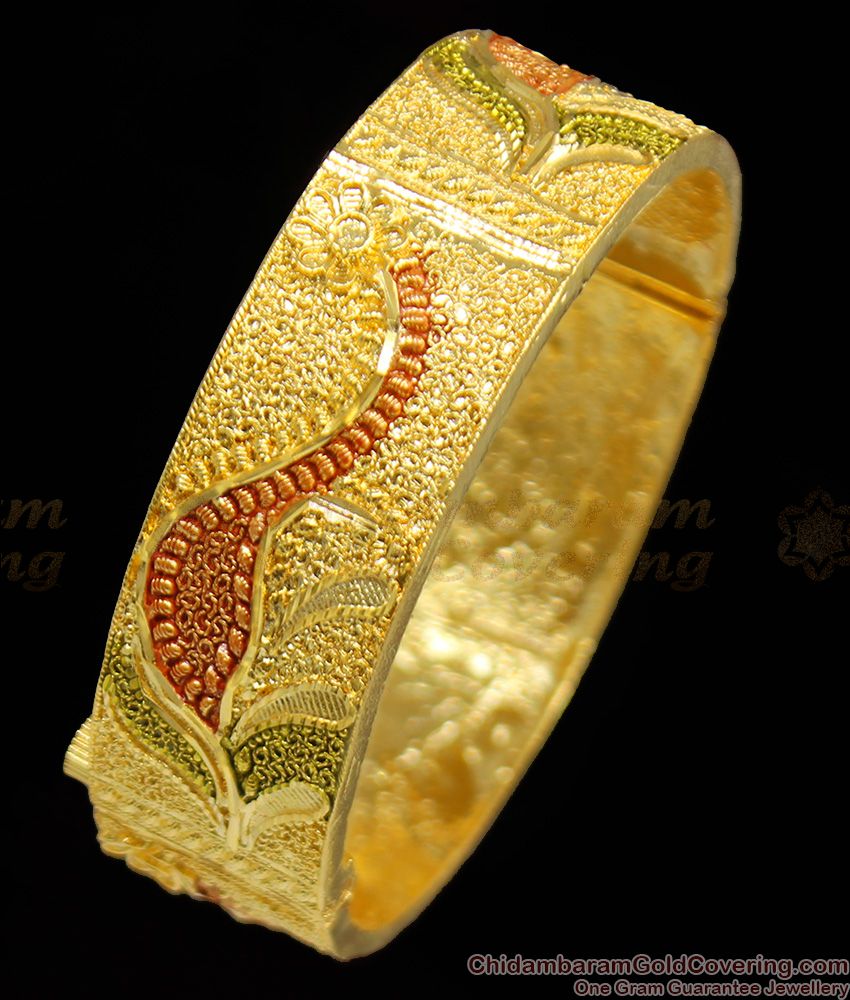 BR1113-2.6 Unique Forming enamel Gold Bangle Party Wear Design
