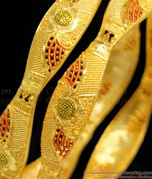 BR1114-2.8 Chidambaram Enamel Forming Gold Bangles Bridal Collection BR1114-2.8 Chidambaram Enamel Forming Gold Bangles Bridal Collection