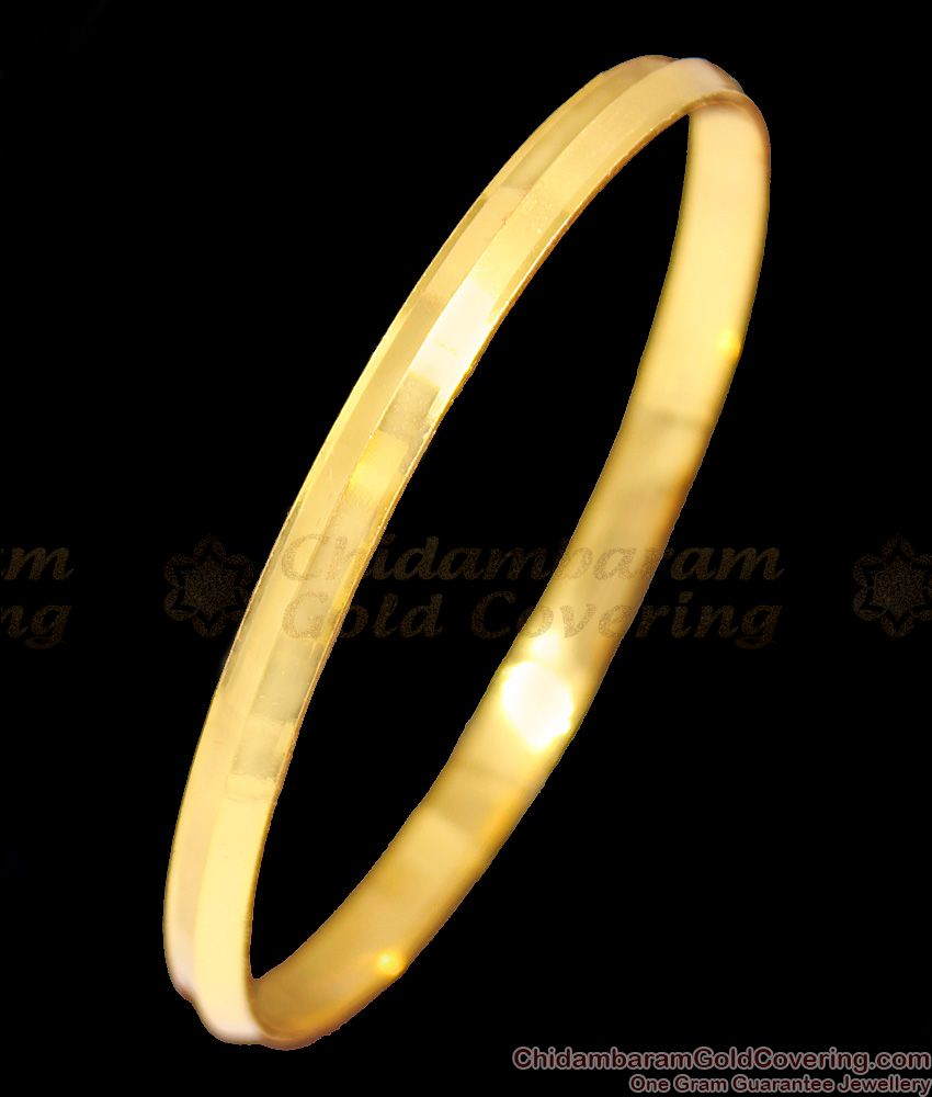 BR1120-2.6 Mens Plain Kaapu Design Bangle Pattern One Gram Gold Jewelry