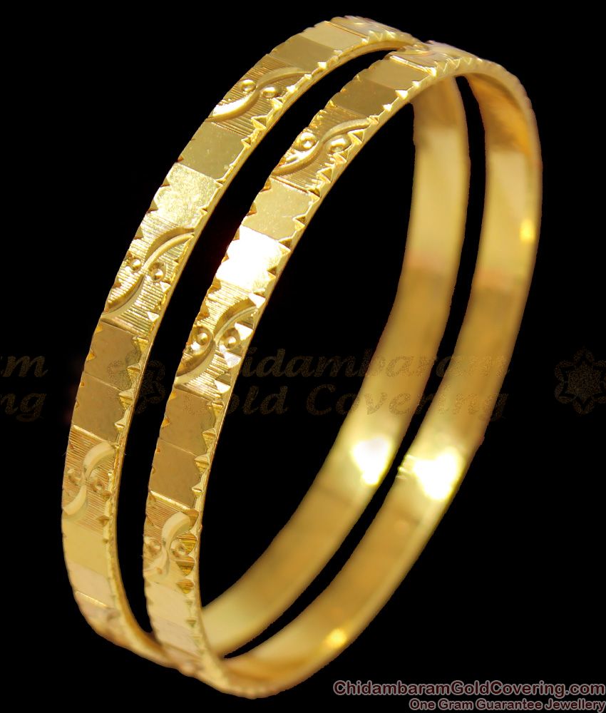 BR1136-2.6 Traditional One Gram Gold Bangle Jewelry Plain Model New Arrival