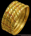 BR1146-2.4 Spiral Design Real Gold Forming Enamel Bangles Latest Collections