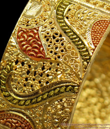 BR1150-2.8 Premium Gold Tone Broad Kada Bangles Bridal Design Jewellery